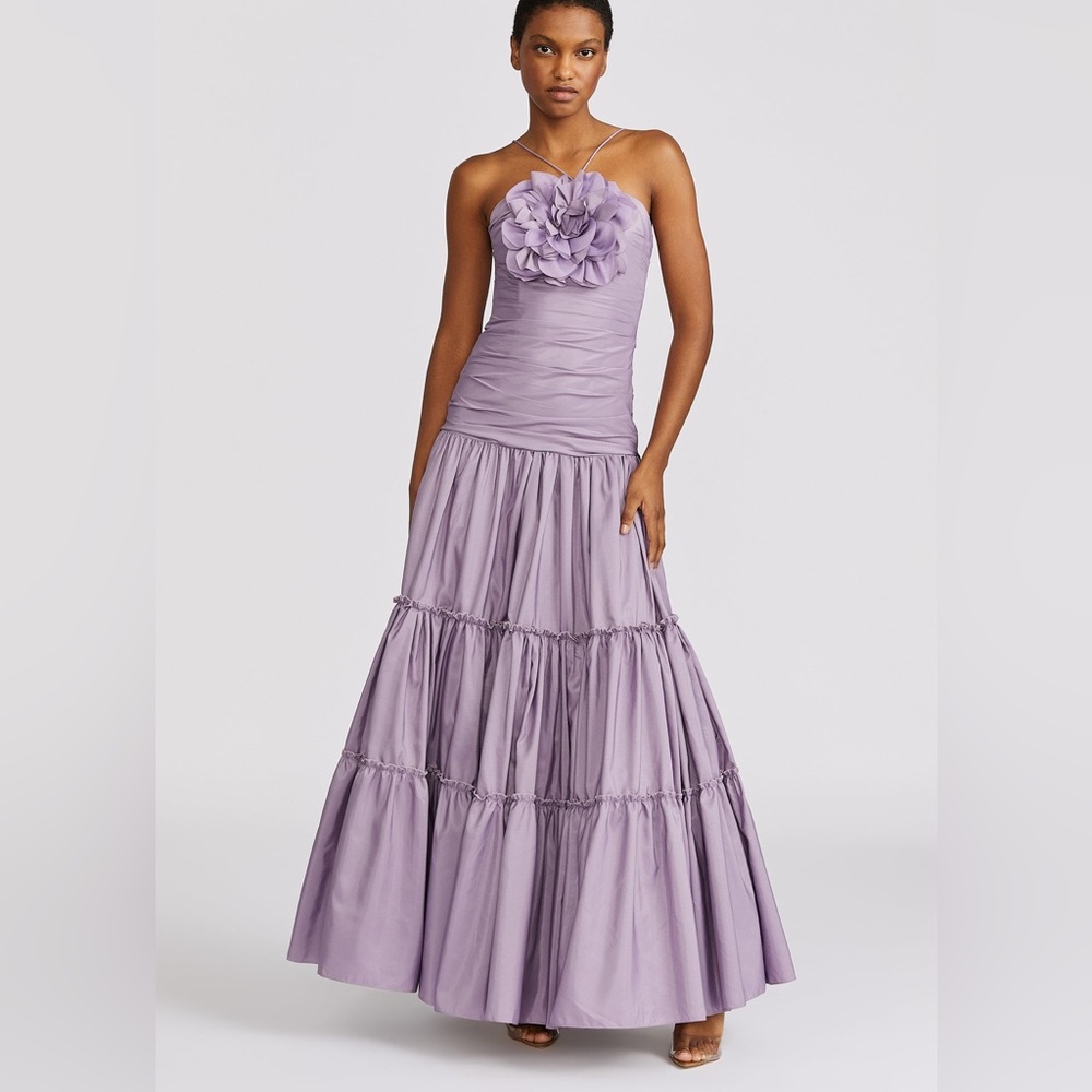 Zac Posen Floral Applique Gown